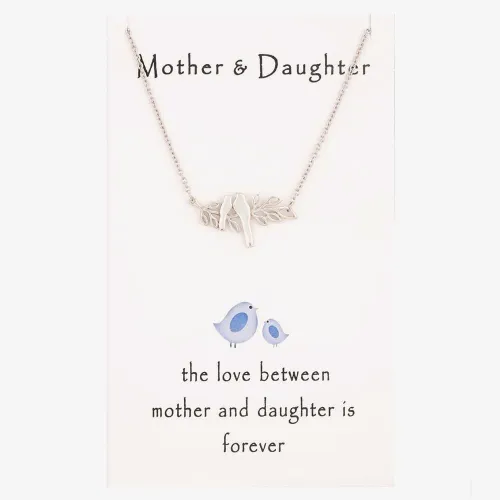 Sentiments Mother and Daughter Nesting Bird Necklace 16281