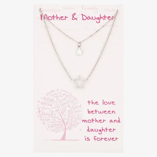 Sentiments Mother and Daughter Star Pendant and Necklace 16534