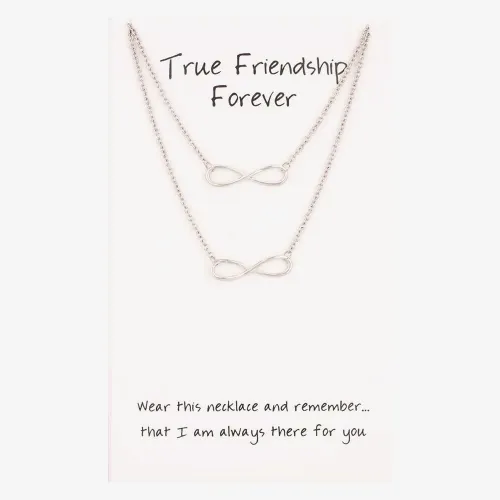 Sentiments True Friendship Forever Matching Infinity Necklaces 29929
