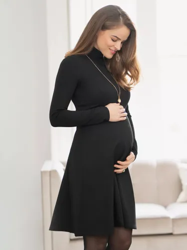 Seraphine Vanessa Roll Neck Ponte Maternity Dress, Black - Black - Female