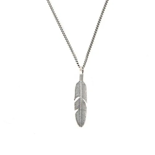 SERGE DENIMES Ethereal Feather Necklace - Silver