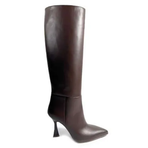 Sergio Levantesi , Caravaggio Leather Boot with Leather Sole ,Brown female, Sizes:
