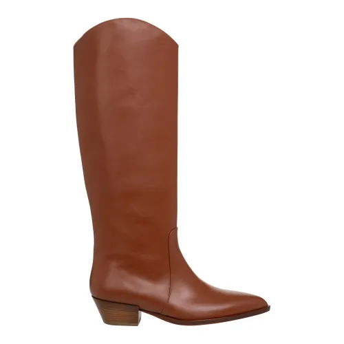 Sergio Levantesi , Low Heel Plain Boots ,Brown female, Sizes: