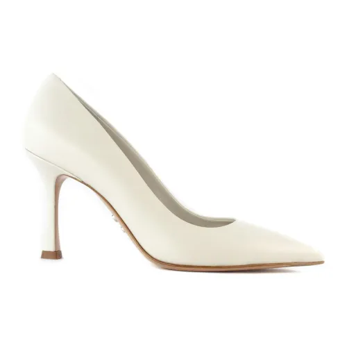 Sergio Levantesi , Pointed White Leather Donna Pumps ,White female, Sizes: