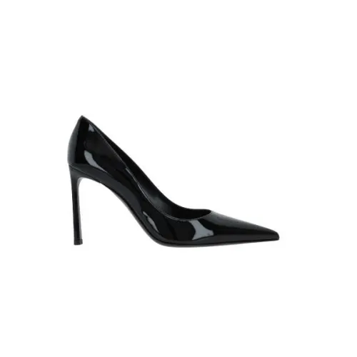 Sergio Rossi , Black Patent Leather Stiletto Heels ,Black female, Sizes: