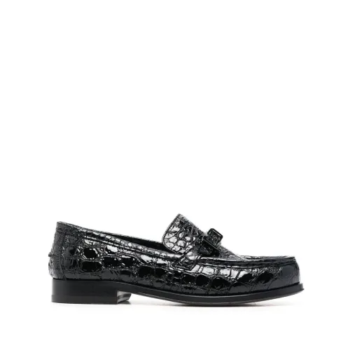 Sergio Rossi , Crocodile Pattern Loafers ,Black female, Sizes: