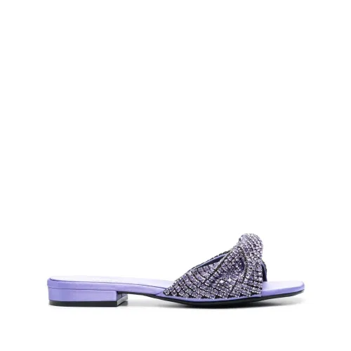 Sergio Rossi , Crystal Slide Sandals ,Purple female, Sizes: