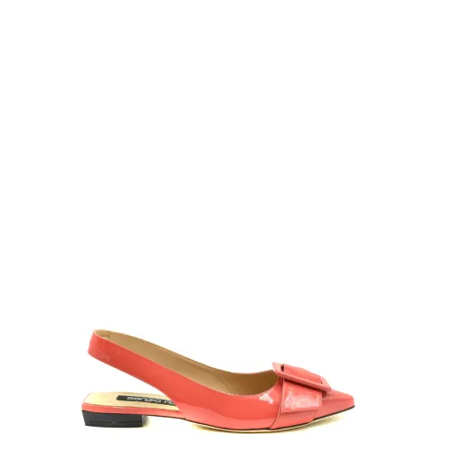 Sergio Rossi , Elegant Summer Flat Sandals ,Red female, Sizes: