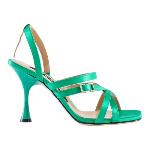 Sergio Rossi , Elevate Your Style with High Heel Sandals ,Green female, Sizes:
