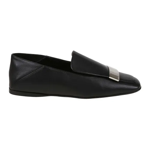 Sergio Rossi , Flat Slipper Shoes - Black ,Black female, Sizes: