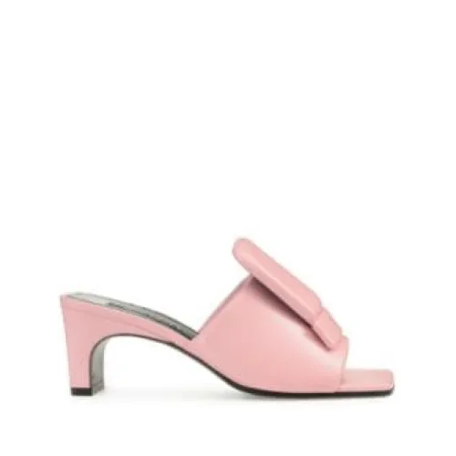 Sergio Rossi , Leather Mules ,Pink female, Sizes: