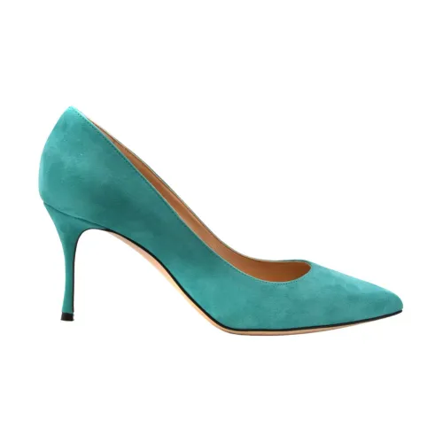 Sergio Rossi , Low Cut Pumps for Fashionable Women ,Green female, Sizes: