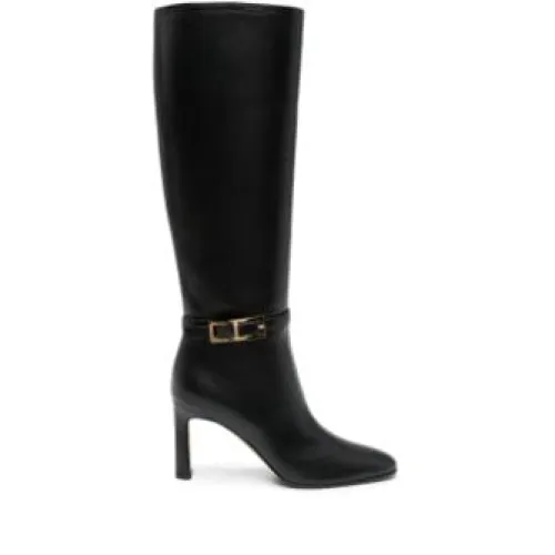Sergio Rossi , Nora Knee-High Leather Boots ,Black female, Sizes: