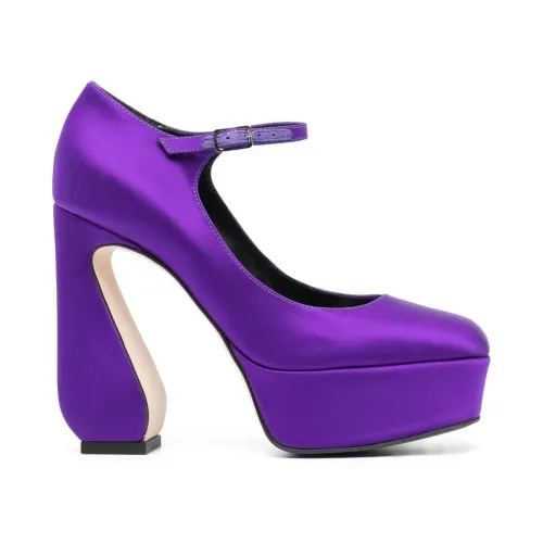 Sergio Rossi , Violet Sabot T 90 Heel ,Purple female, Sizes: