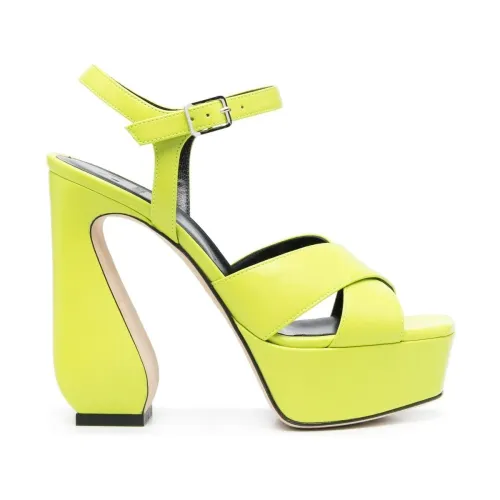 Sergio Rossi , Yellow High Heel Sandals ,Yellow female, Sizes: