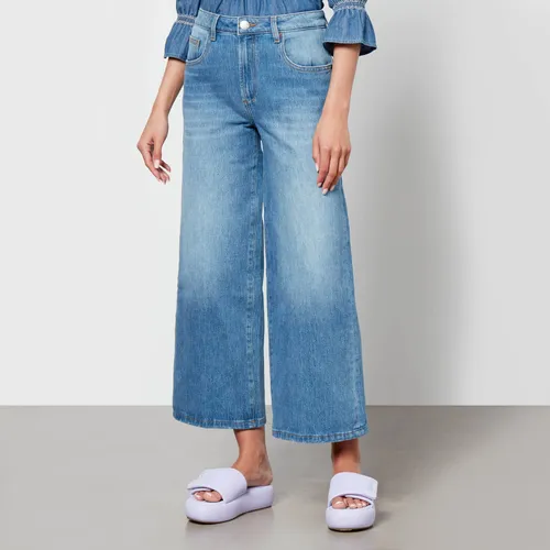 Seventy + Mochi Gracie Cropped Denim Wide-Leg Jeans