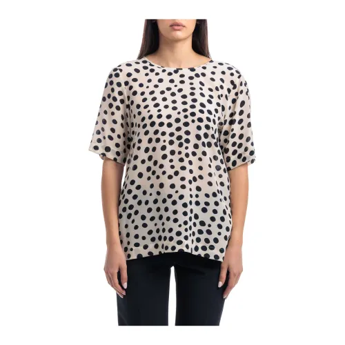 Seventy , Short Sleeve Silk Polka Dot Shirt ,Multicolor female, Sizes: