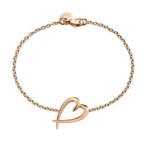 Shaun Leane Signature 18ct Rose Gold Plated Sterling Silver Heart Bracelet D - Rose Gold