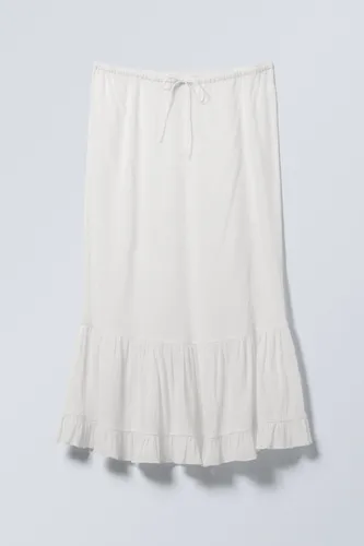 Sheer Tiered Crepe Skirt - White