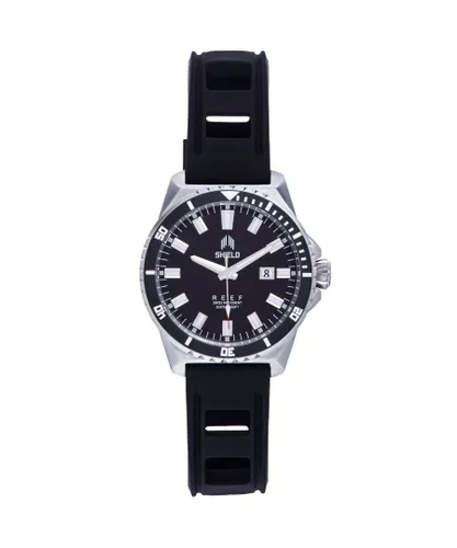 Shield Mens Reef Strap Watch w/Date - Black Stainless Steel - One Size