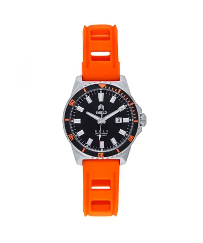 Shield Mens Reef Strap Watch w/Date - Orange Stainless Steel - One Size