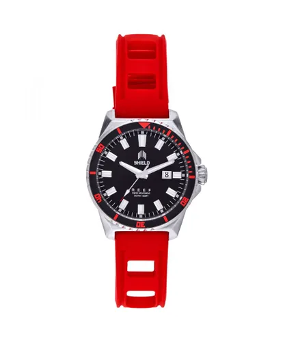 Shield Mens Reef Strap Watch w/Date - Red Stainless Steel - One Size