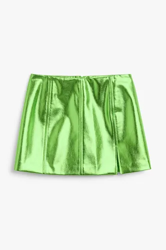 Shiny mini skirt - Green