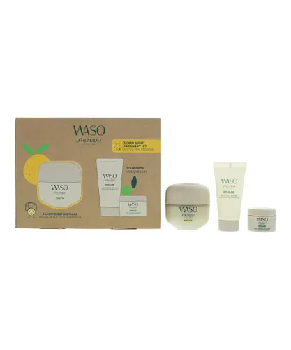 Shiseido Womens Waso Good Night Recovery Gift Set: Cleanser 30ml, Moisturiser 15ml + Mask 50ml - One Size