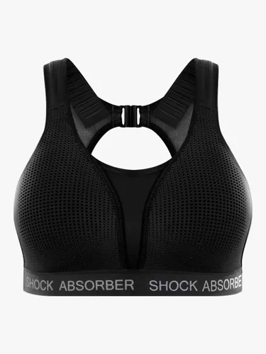 Shock Absorber Run Padded Sports Bra, Black/Silver - Black/Silver - Female