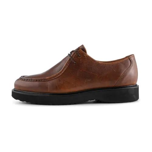 Shoe the Bear , Modern Wallabee Style Leather Apron Shoe ,Brown male, Sizes: