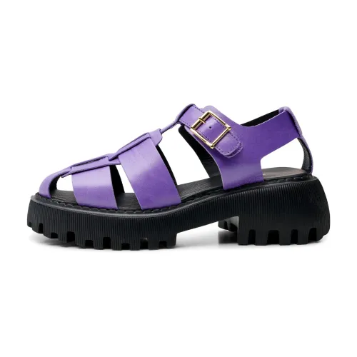 Shoe the Bear , Posey Shiny Leather Sandal - Violet ,Purple female, Sizes: