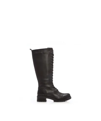 Shoon Womens 'Sh Irrona' Black Leather Knee High Boots