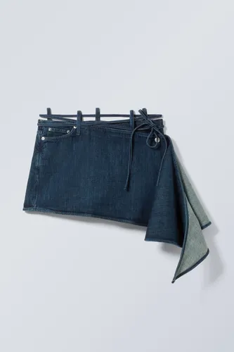 Short Denim Wrap Skirt - Blue