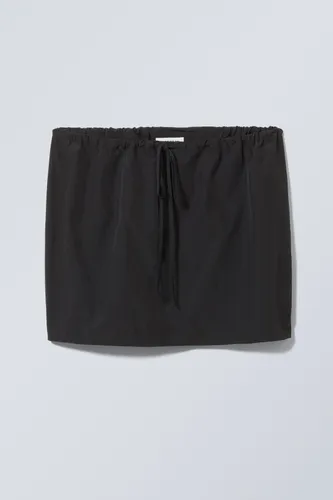 Short Dobby Mini Skirt - Black