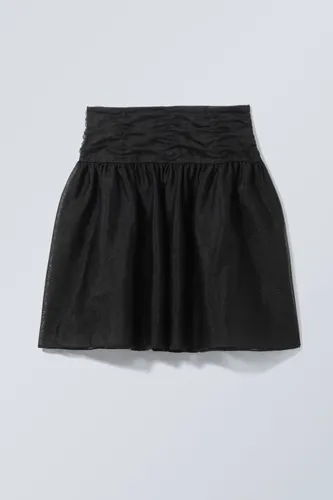Short Layered Tulle Skirt - Black