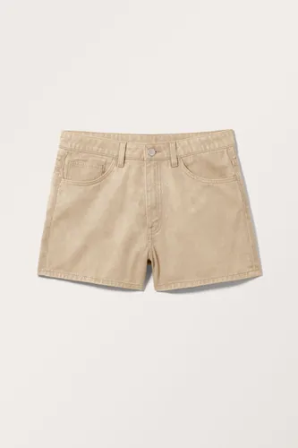 Short Mini Twill Shorts - Beige