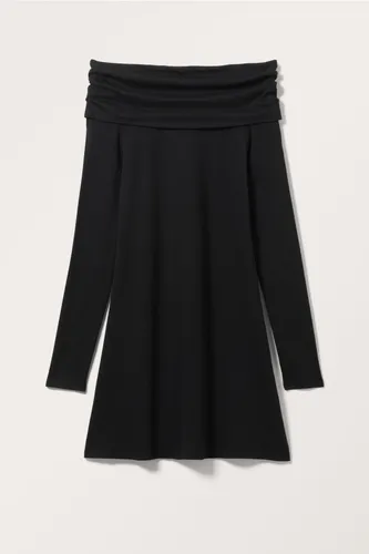 Short Off-Shoulder Dress - Black