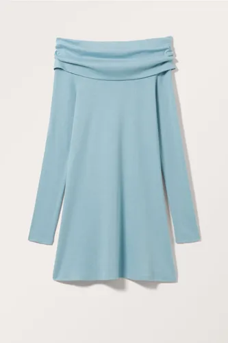Short Off-Shoulder Dress - Turquoise
