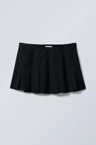 Short Pleated Mini Skirt - Black