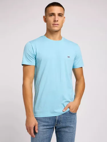 Short Sleeve Patch Logo T-Shirt, Blue - Blue - Male