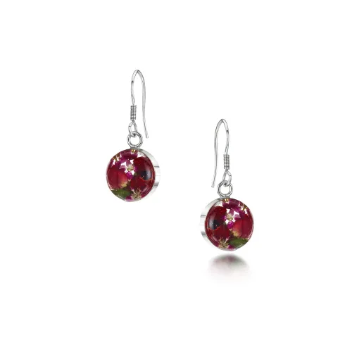 Shrieking Violet Earrings Bohemia Round Poppy & Rose Silver Drops - Option1 Value Silver