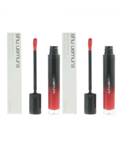 Shu Uemura Womens Laque Supreme Lip Colour 5.2g - OR01 Ruby Orange x 2 - One Size