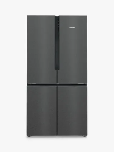 Siemens iQ500 KF96NAXEAG Freestanding 65/35 French Fridge Freezer, Black Stainless Steel - Black Stainless Steel - Unisex