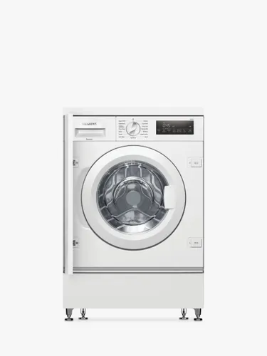 Siemens iQ700 WI14W502GB Integrated Washing Machine, 8kg Load, 1400rpm Spin, White - White - Unisex