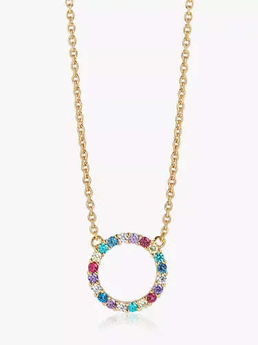 Sif Jakobs Jewellery Biella Grande Open Circle Pendant Necklace, Gold/Multi - Gold/Multi - Female