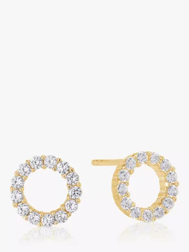 Sif Jakobs Jewellery Biella Uno Piccolo Cubic Zirconia Round Stud Earrings - Gold/Clear - Female