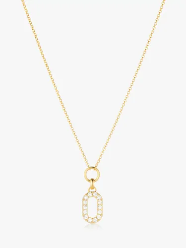 Sif Jakobs Jewellery Capizzi Piccolo Cubic Zirconia Pave Oval Pendant Necklace - Gold - Female