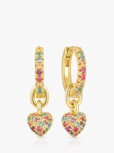 Sif Jakobs Jewellery Caro Creolo Multicoloured Zirconia Detachable Charm Earrings, Gold - Gold - Female