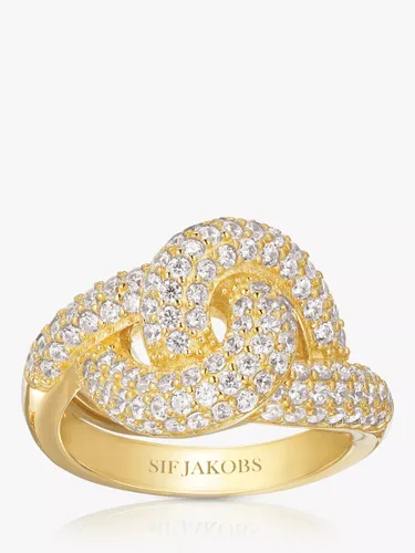 Sif Jakobs Jewellery Cubic Zirconia Knot Ring - Gold - Female - Size: M