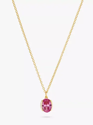 Sif Jakobs Jewellery Cubic Zirconia Pendant Necklace - Gold/Pink - Female